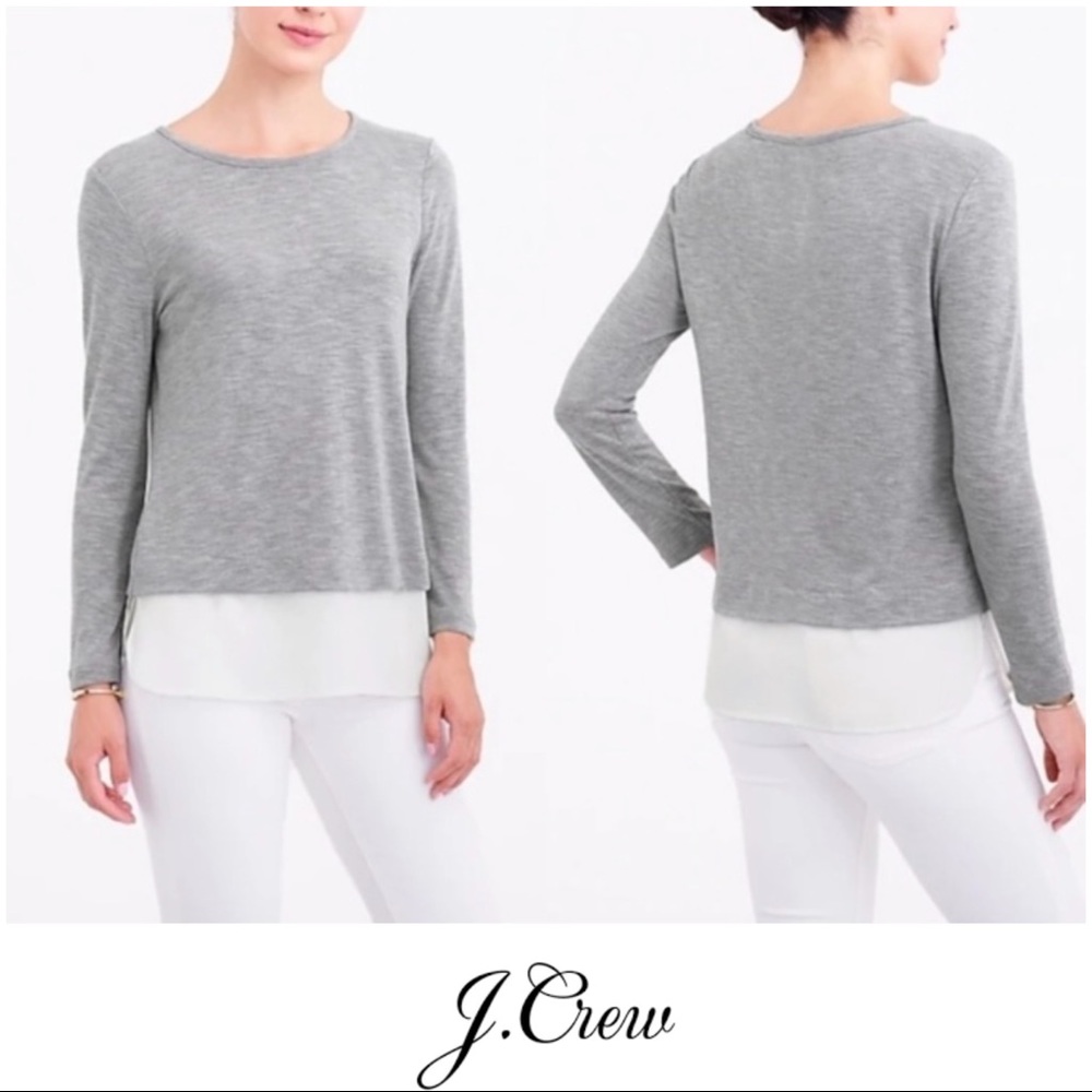 NEW J Crew Panel Sweatshirt In Gray